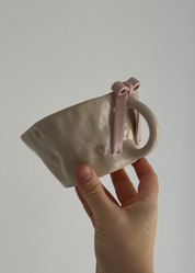 Pink hearts & Bow Large Mug