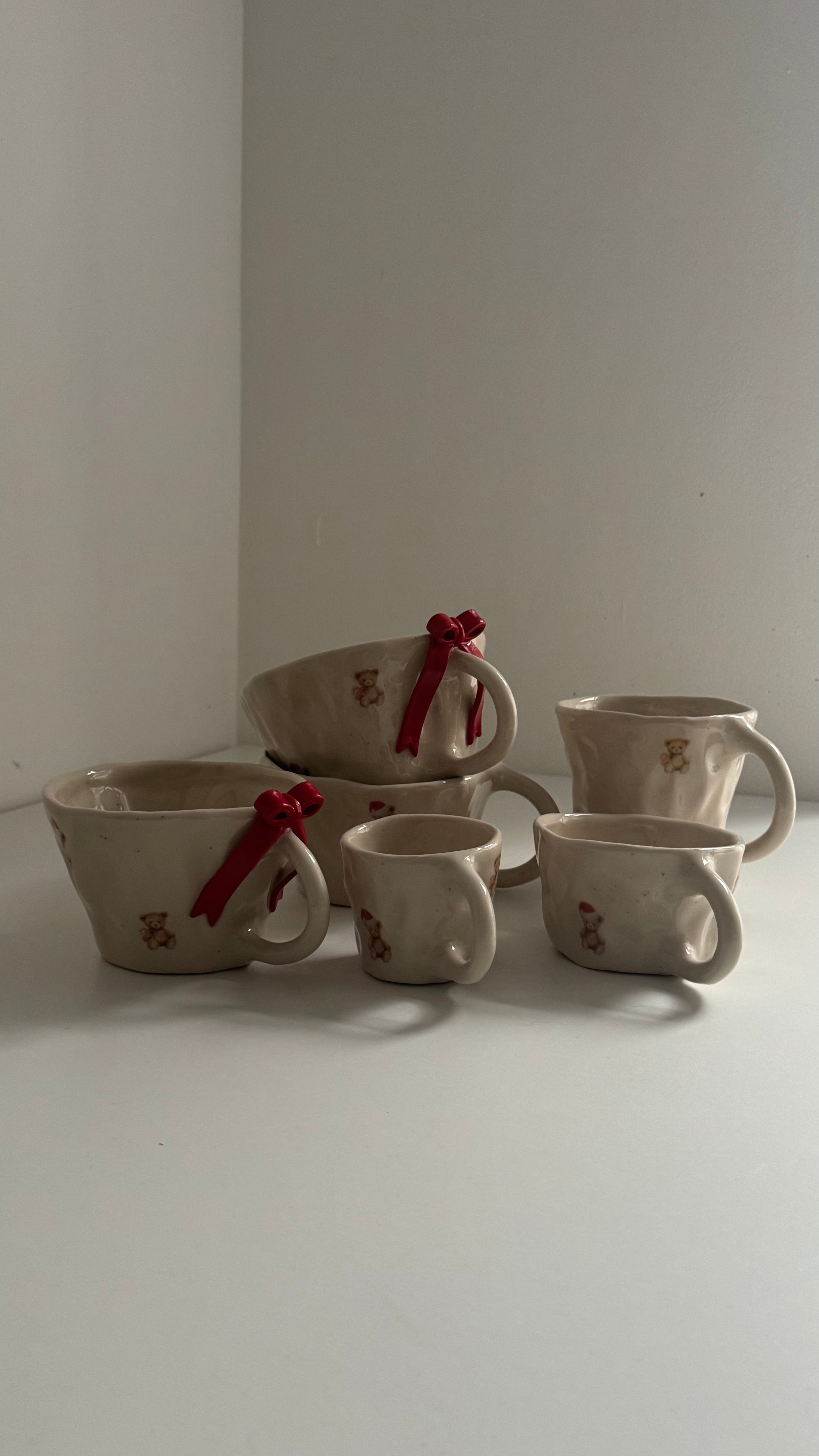 Christmas Teddies Red Bow Mug